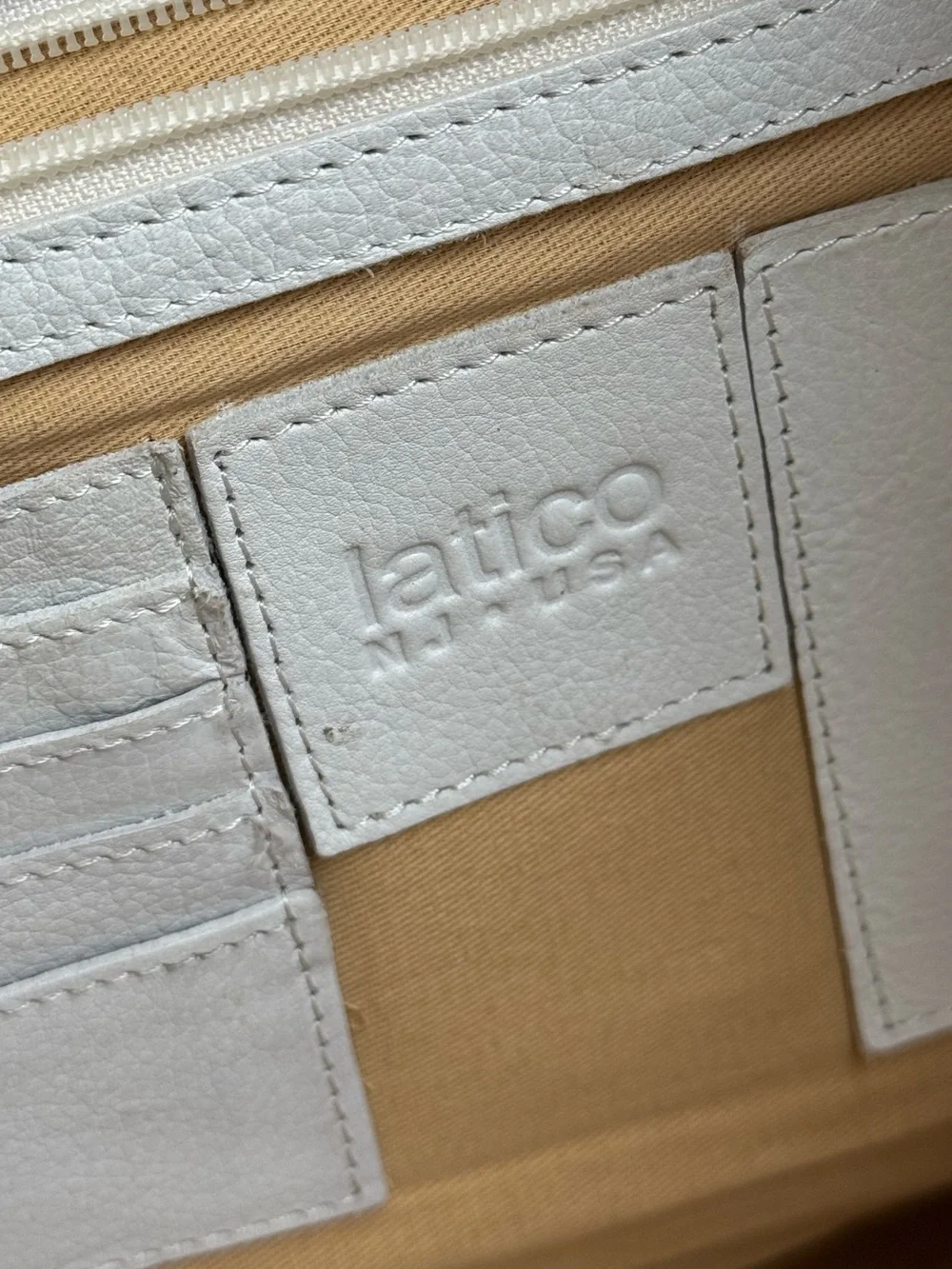 Latico Leathers Lindsey White Full Grain Leather Oversized Hobo Tote Bag